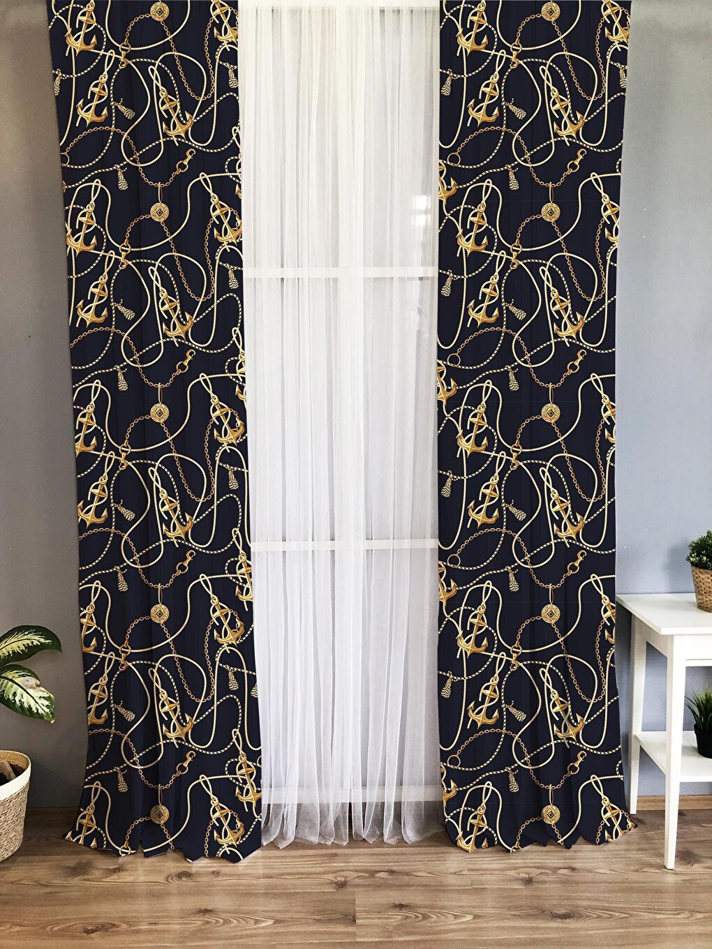 Karışık Modern Desenli Çocuk Ve Bebek Odası TEK KANAT Fon Perde