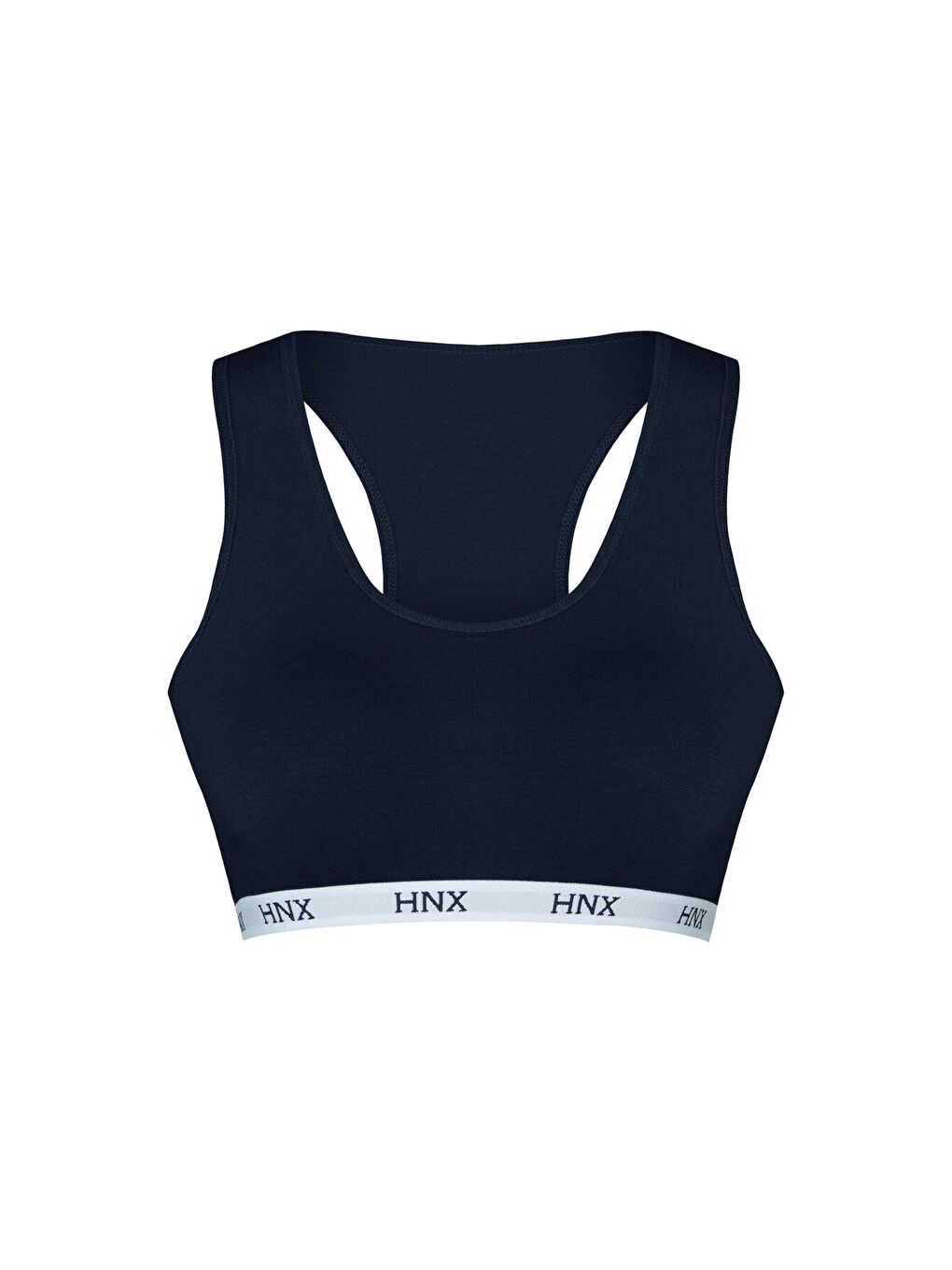 Lacivert Pamuklu Çapraz Askılı Çıkarılabilir Kaplı Kadın Sporcu Büstiyer