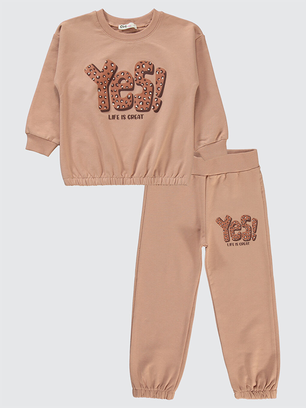Kahverengi Girls Kız Çocuk Eşofman Takımı 2-5 Yaş Açık Tarçın