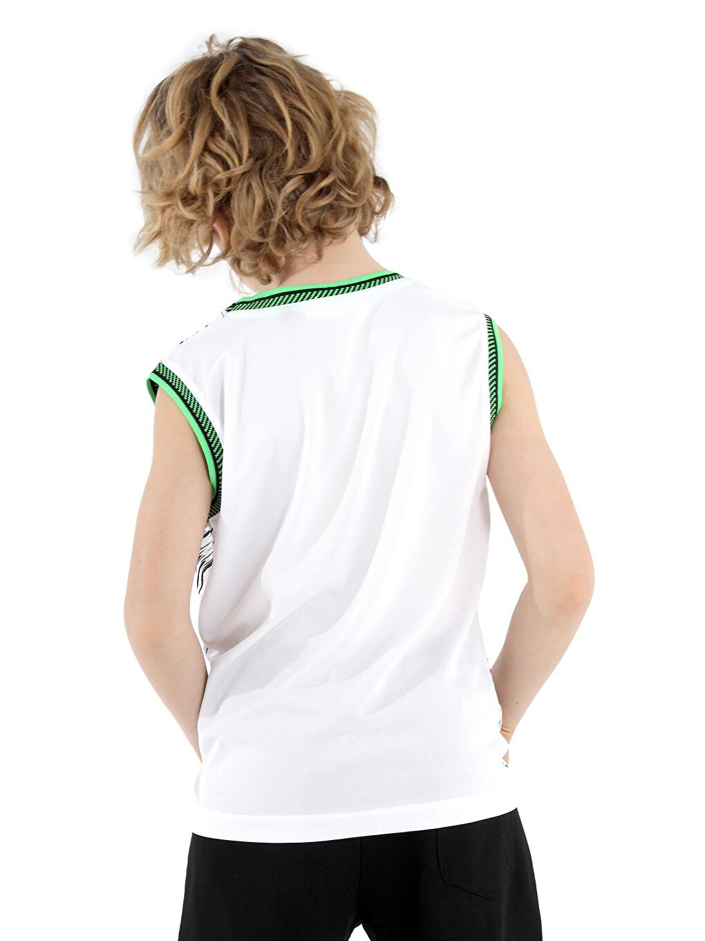 DAFINA Erkek Çocuk Kolsuz Tişört Beyaz / Yeşil-2