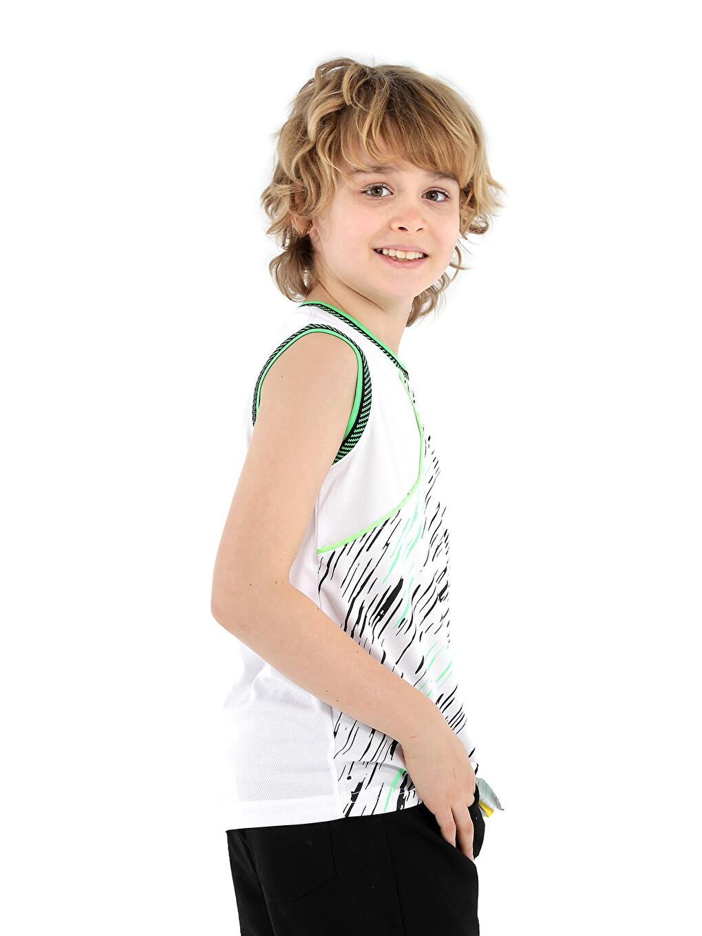 DAFINA Erkek Çocuk Kolsuz Tişört Beyaz / Yeşil-3