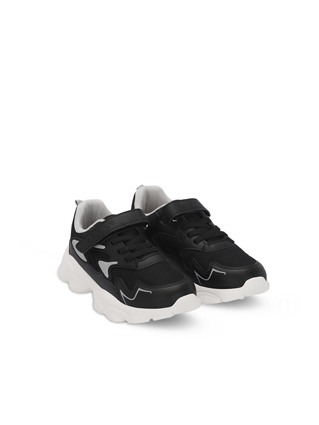 PARIS Unisex Çocuk Cırt Cırtlı Siyah Sneaker-1