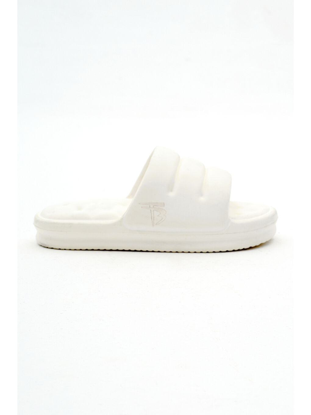 Kadın Beyaz Rahat Kalıp Dilimli Model Önü Açık Eva Terlik-1