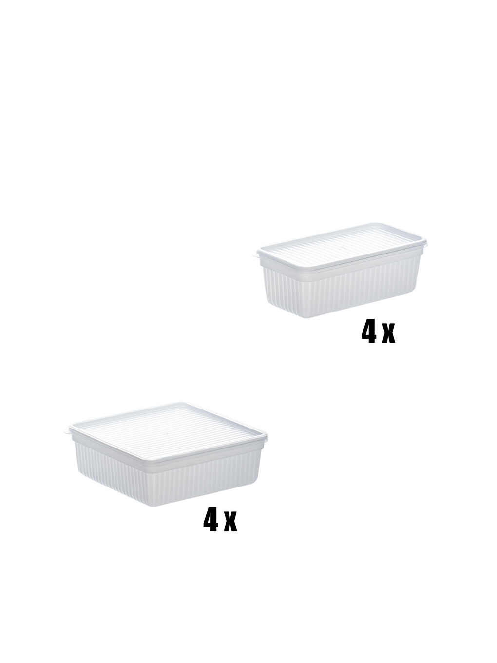 2011 8'li Buzluk Buzdolabı Düzenleyici Derin Dondurucuya Uygun Bakliyat Saklama Kabı Seti -Beyaz-5