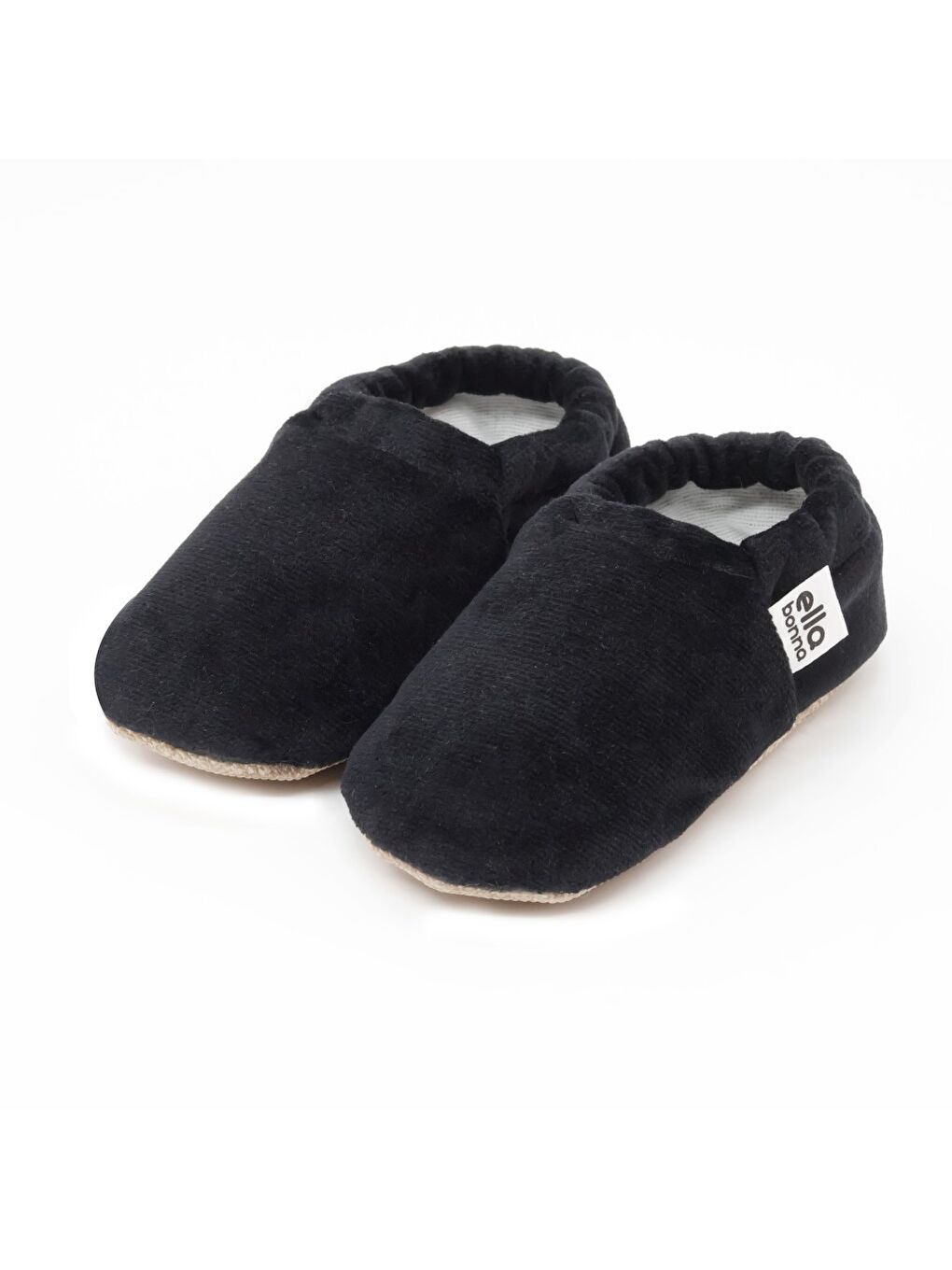 Siyah Kadife Bebek Patiği, Kaydırmaz Taban, Kreş Ayakkabısı Patik