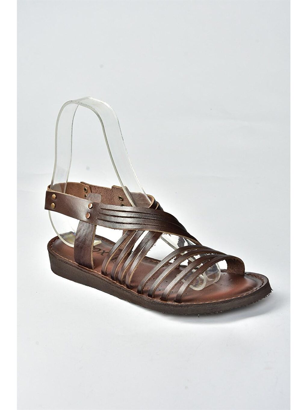 Kahverengi Hakiki Deri Kadın Sandalet K374680503-3