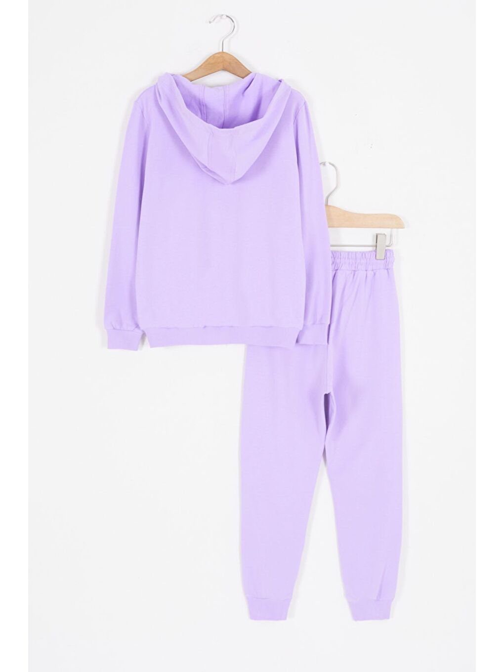 Lila Universe Baskılı Kapüşonlu Hırkalı Kız Eşofman Takımı 16800-4