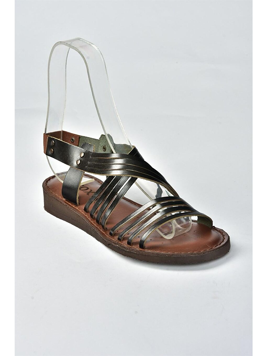 Siyah Hakiki Deri Kadın Sandalet K374680503-3