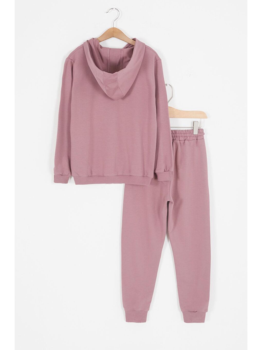Pembe Universe Baskılı Kapüşonlu Hırkalı Kız Eşofman Takımı 16799-4