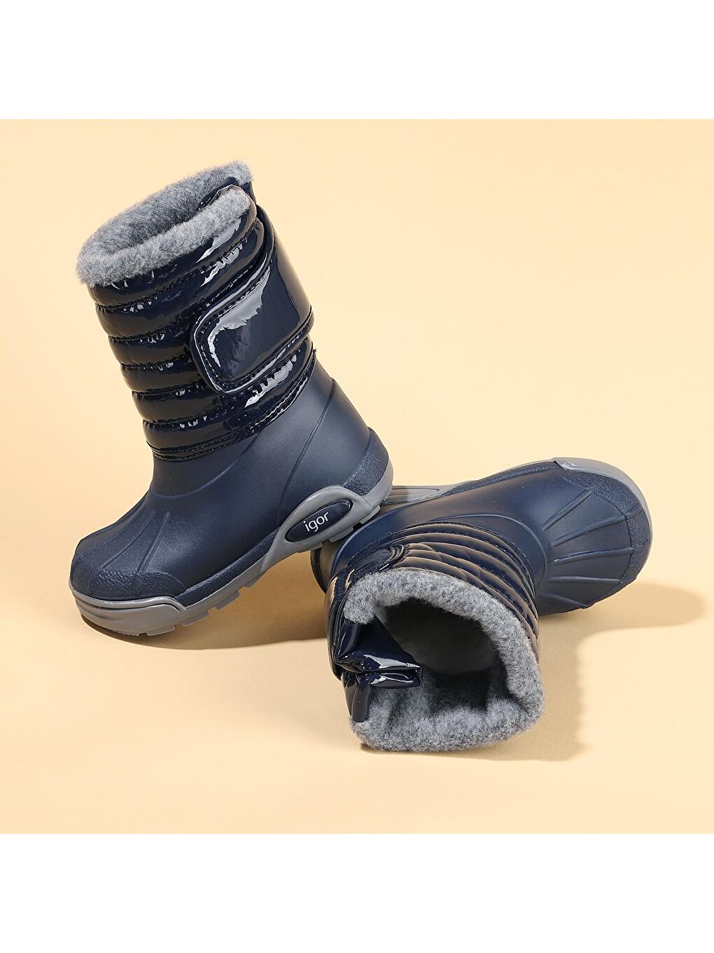 Lacivert Topo Skı Charol Erkek/Kız Çocuk Su Geçirmez Kar Botu W10168-1