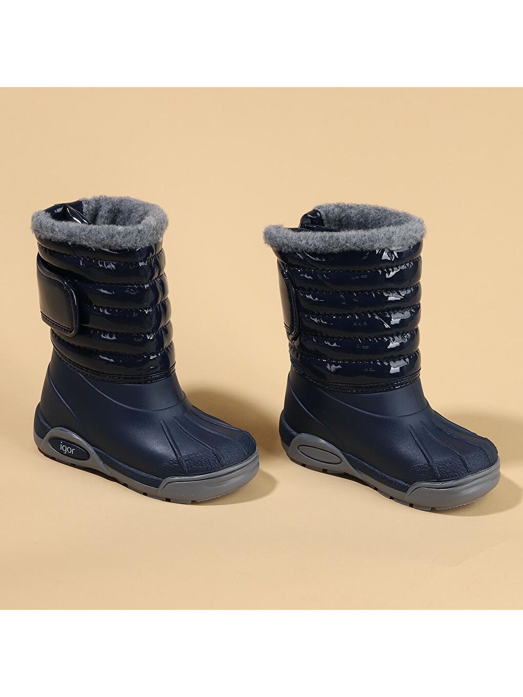 Lacivert Topo Skı Charol Erkek/Kız Çocuk Su Geçirmez Kar Botu W10168-2