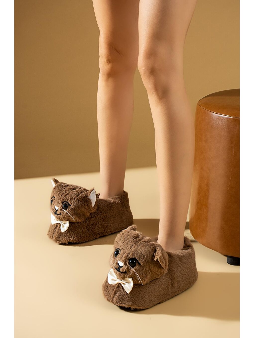 Kahverengi Termal Taban Kedili Kadın Panduf 001-4050-22