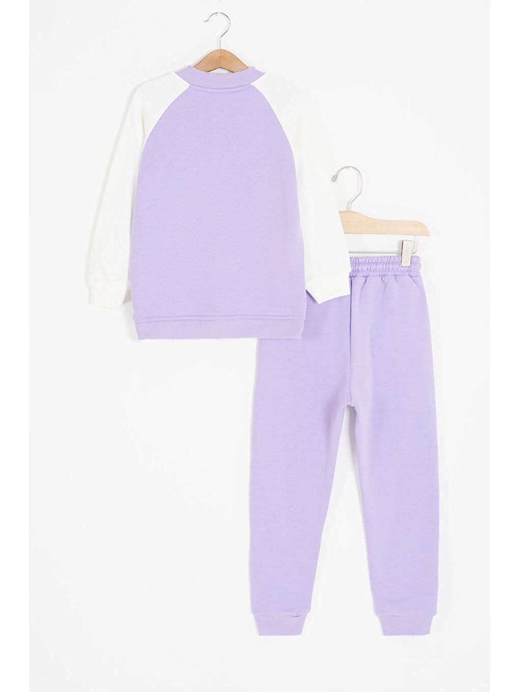 Lila Harf Nakışlı Kolej Ceketli Kız Çocuk Şardonlu Eşofman Takımı 16828-4