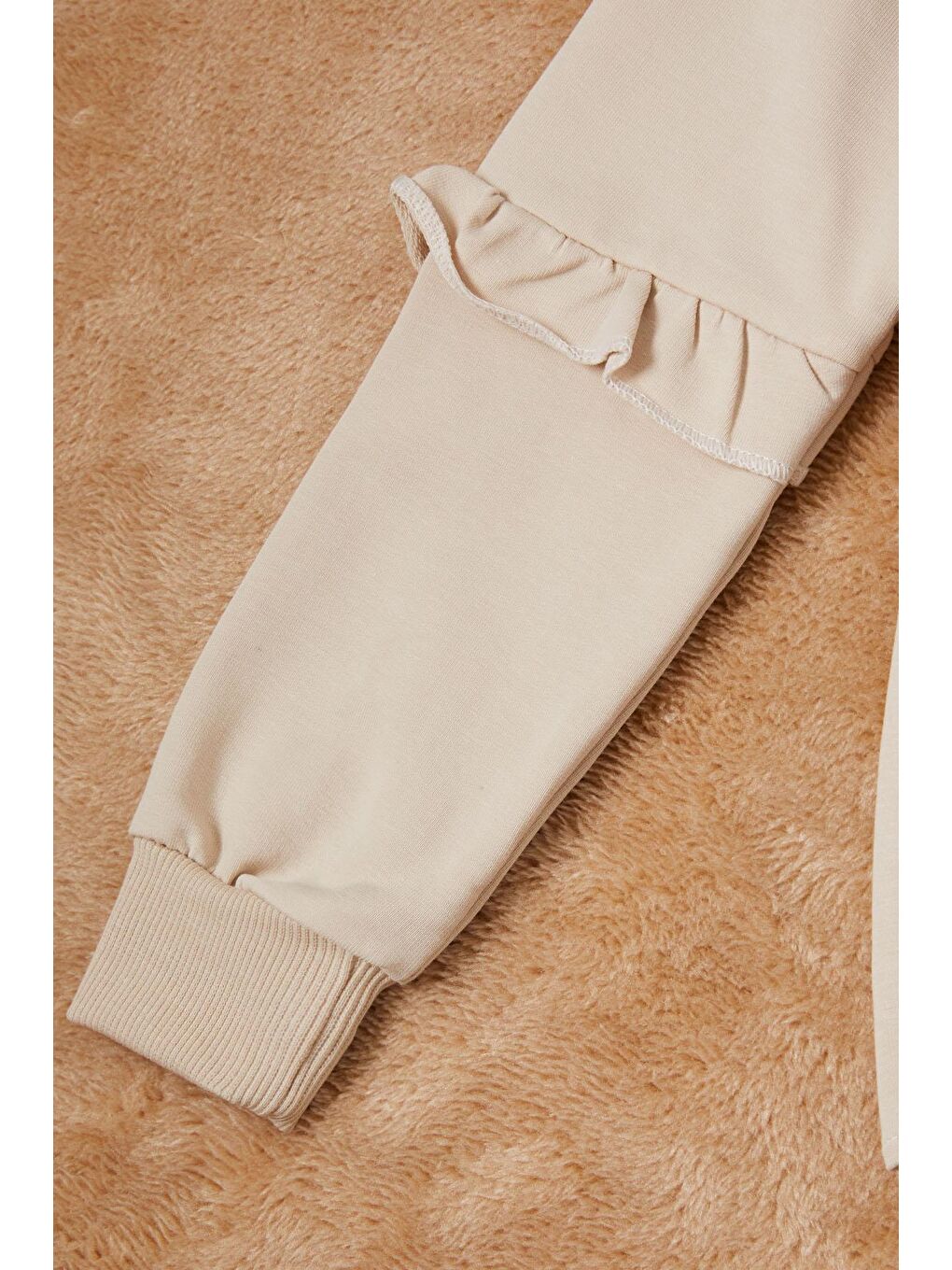 Ekru Krem Papatya Baskılı Kız Çocuk Sweatshirt 16614-2