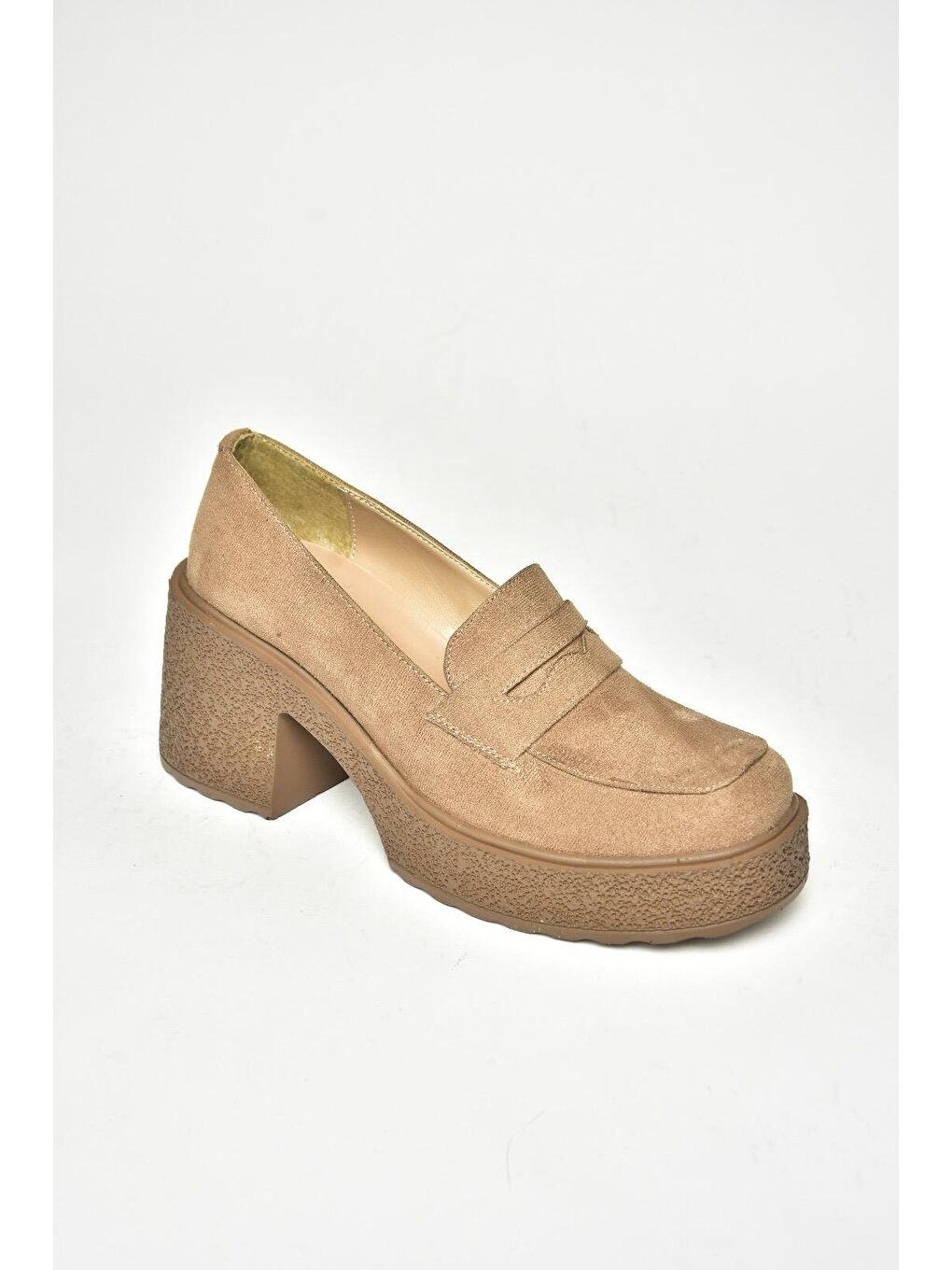 Bej T9961520 Vizon Kadın Topuklu Ayakkabı-1