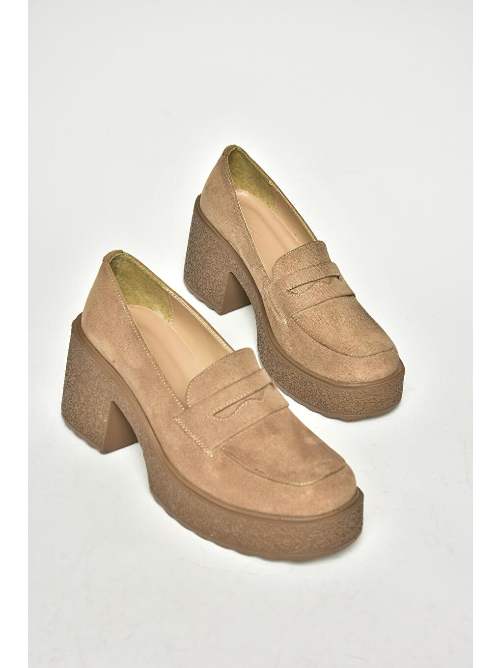 Bej T9961520 Vizon Kadın Topuklu Ayakkabı-2