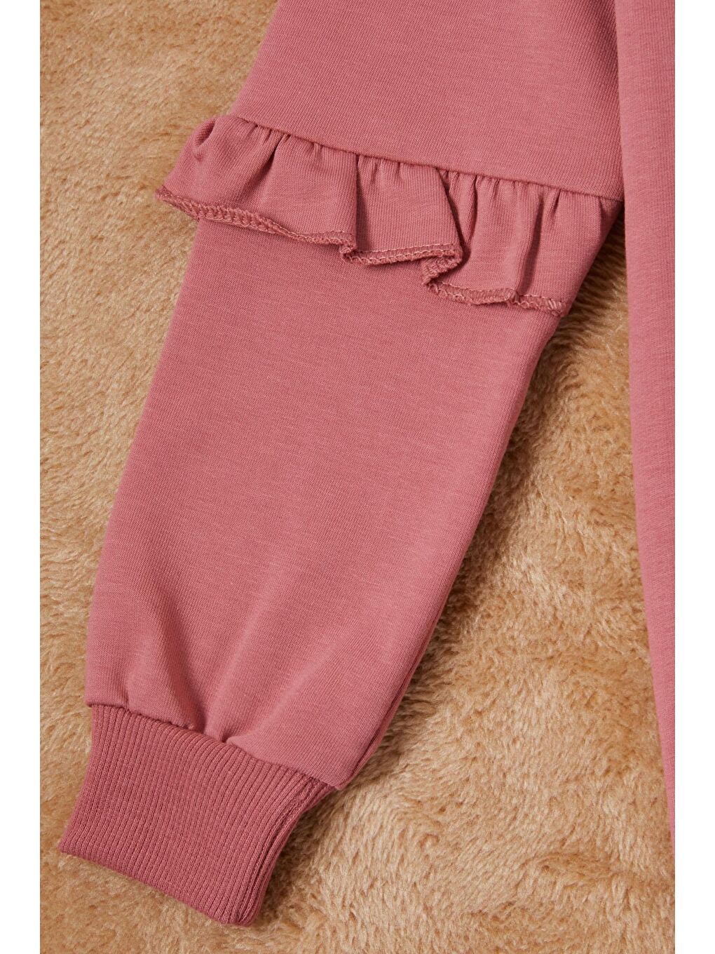 Koyu Pembe Papatya Baskılı Kız Çocuk Sweatshirt 16615-2