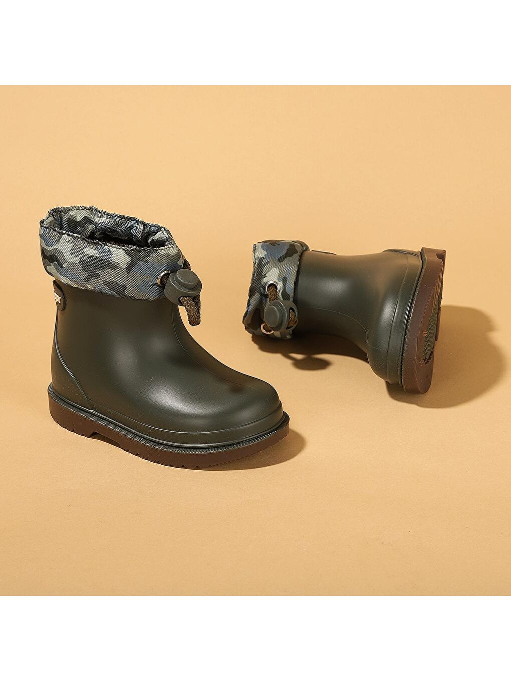 Haki Bimbi Camo Erkek/Kız Çocuk Su Geçirmez Yağmur Kar Çizmesi W10212