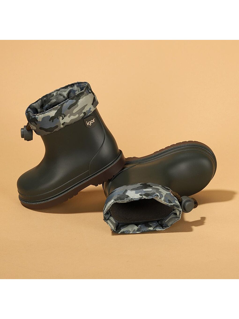 Haki Bimbi Camo Erkek/Kız Çocuk Su Geçirmez Yağmur Kar Çizmesi W10212-1