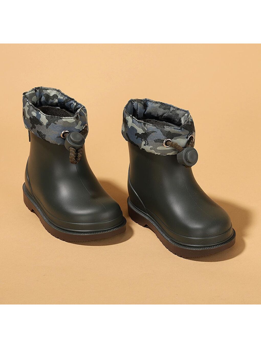 Haki Bimbi Camo Erkek/Kız Çocuk Su Geçirmez Yağmur Kar Çizmesi W10212-2