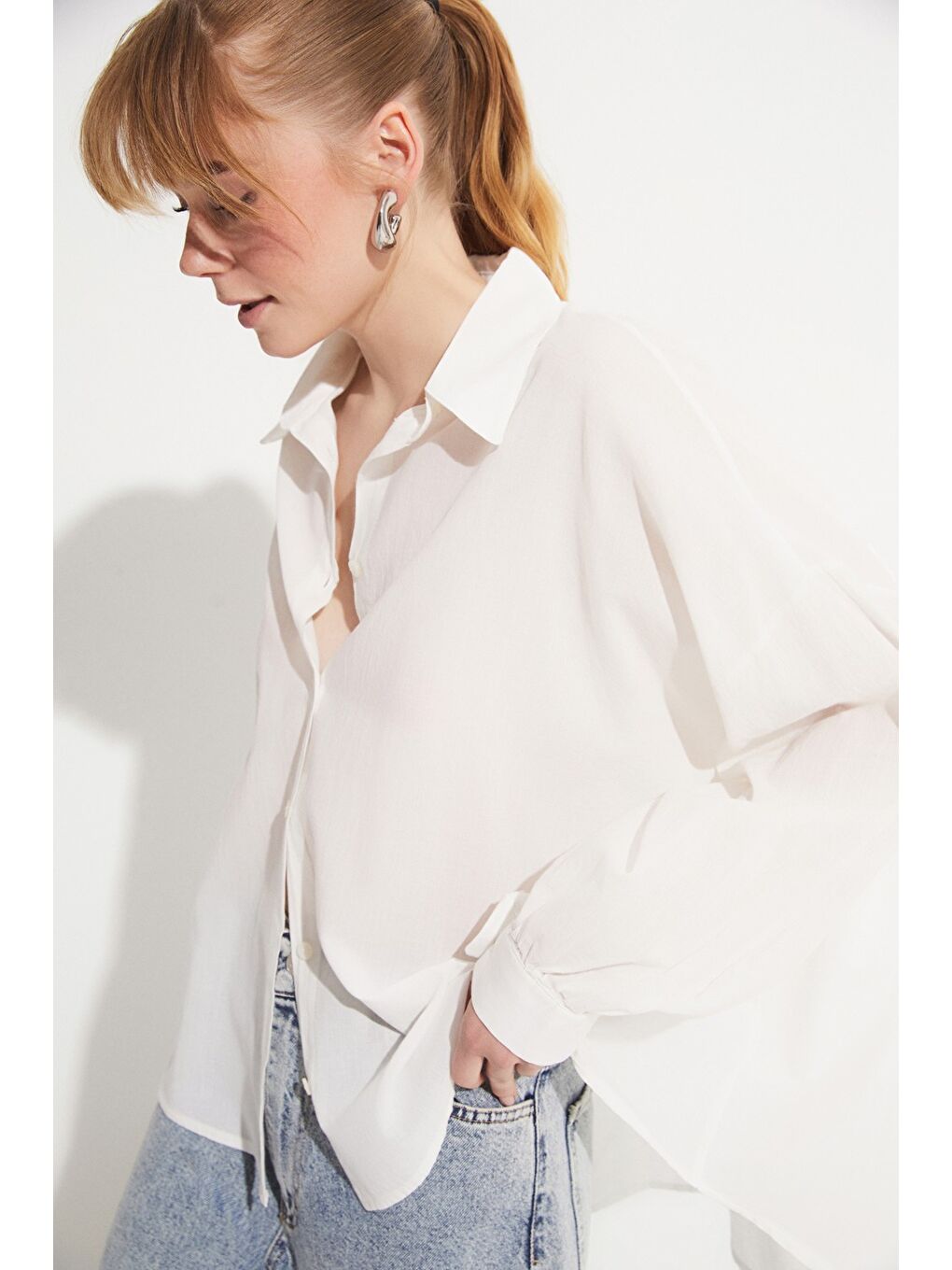 Beyaz %100 Pamuk Gömlek