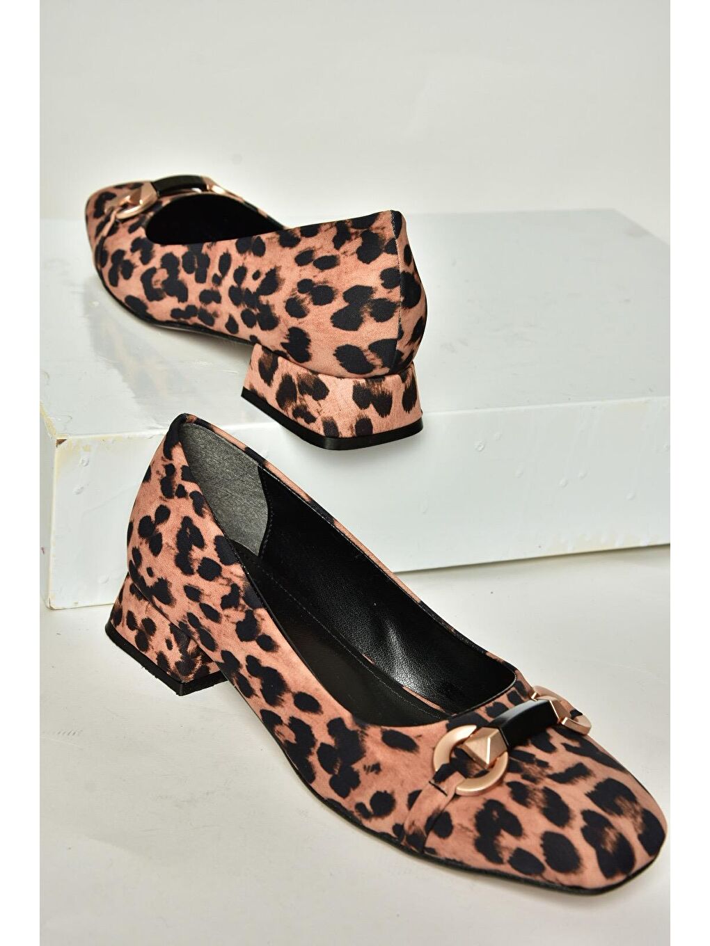 Kahverengi T5902296 Taba Kadın Topuklu Babet Ayakkabı-1