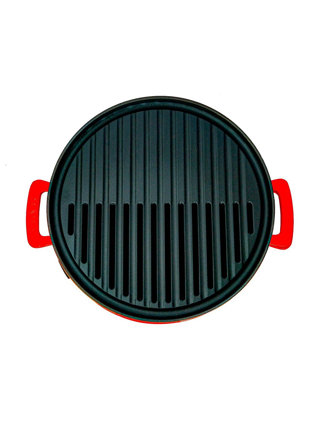 Turuncu Yuvarlak Mangal Izgara Set Döküm Demir Yekpare Çift Kulplu Çap (Ø)36cm.-3