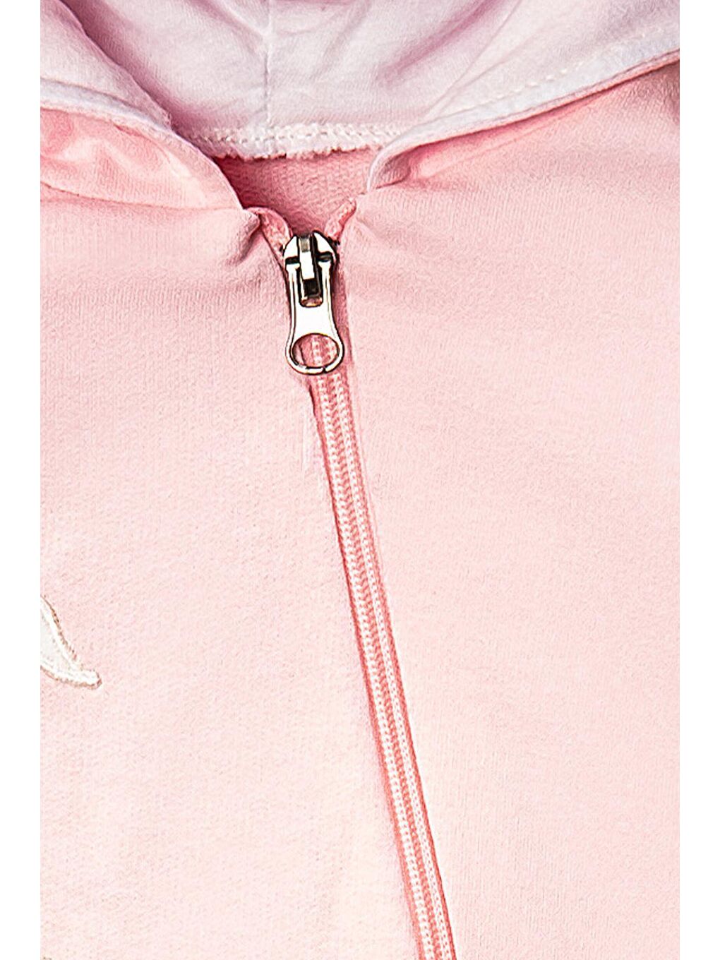 Pembe Ponponlu Tavşan Nakışlı Fermuarlı Kulaklı Bebek Tulumu-3