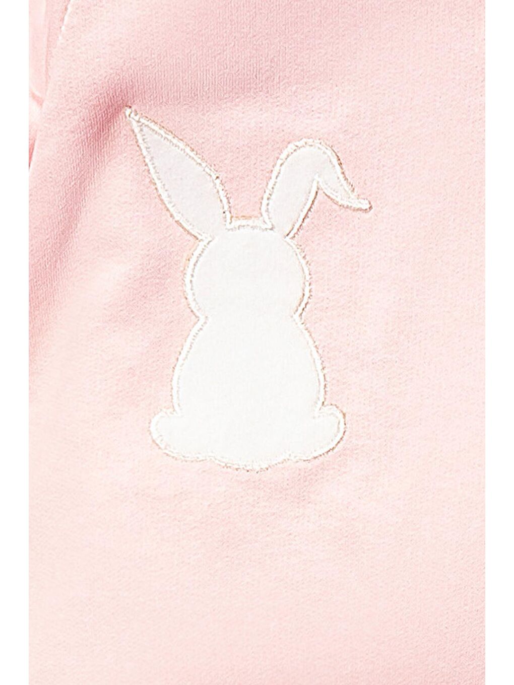 Pembe Ponponlu Tavşan Nakışlı Fermuarlı Kulaklı Bebek Tulumu-5