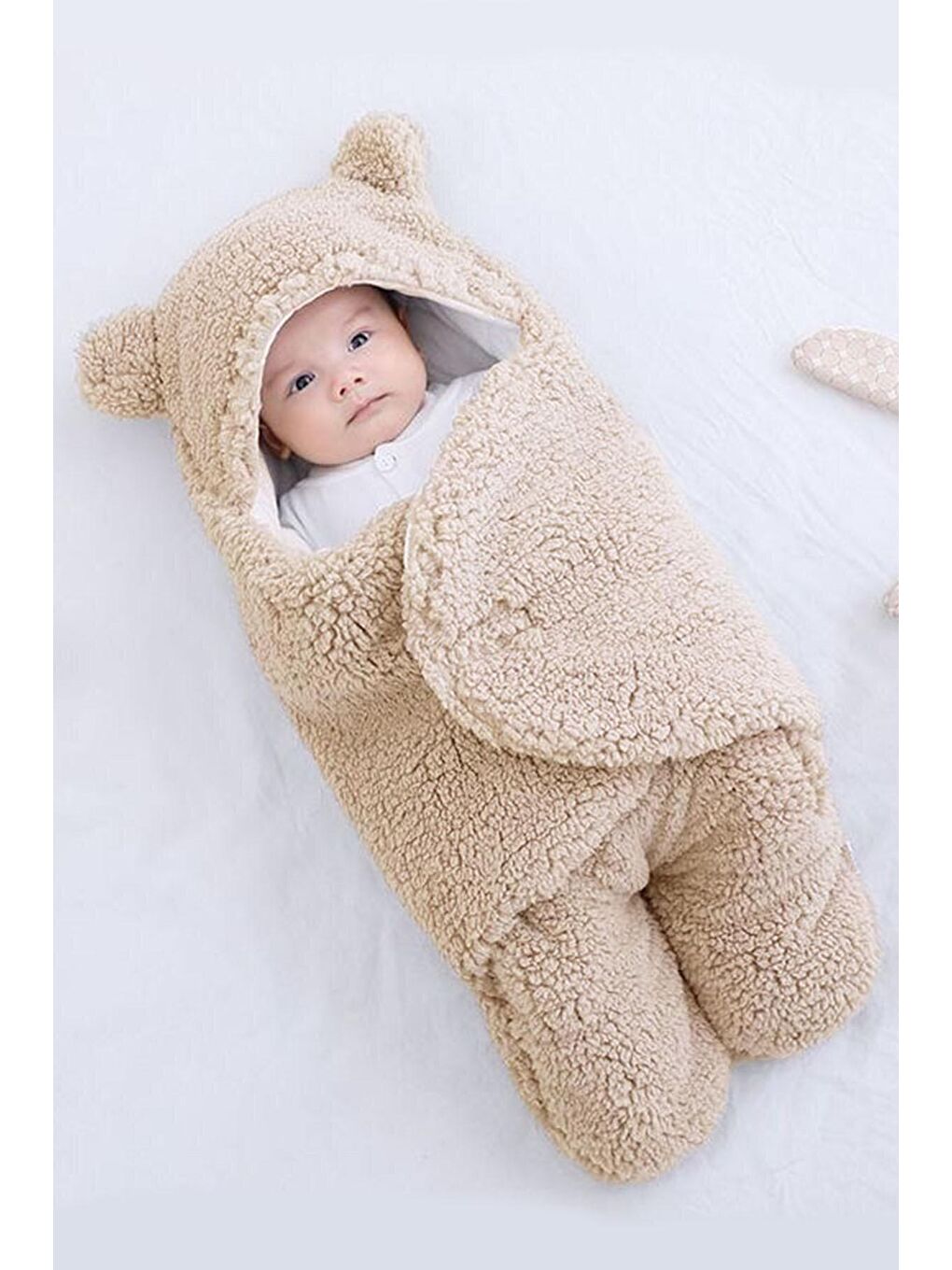 Ekru Bebek Dış Kundak Welsoft Pamuk Astarlı Uyku Tulumu
