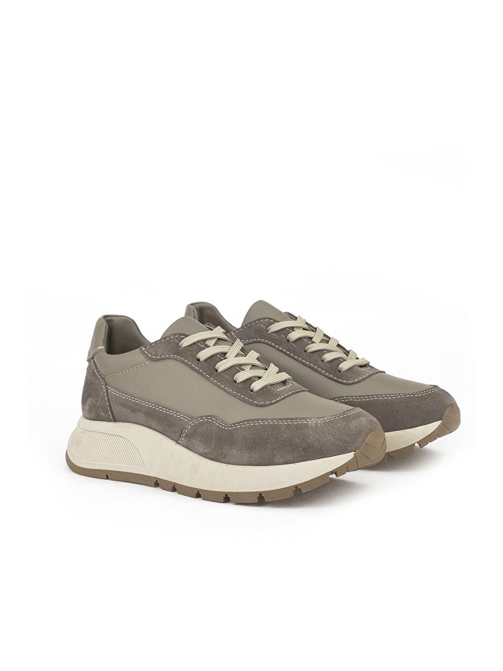 Bej Kadın Hakiki Deri Ayakkabı 133359Z461 Vizon-1