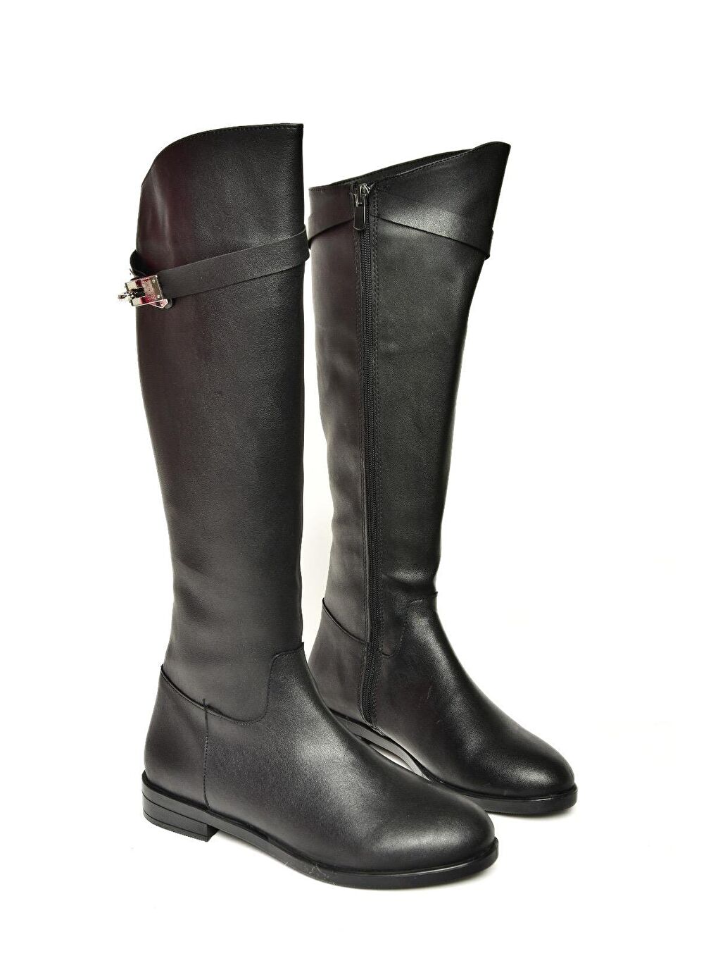 T848443409 Siyah Klasik Kadın Çizme-2