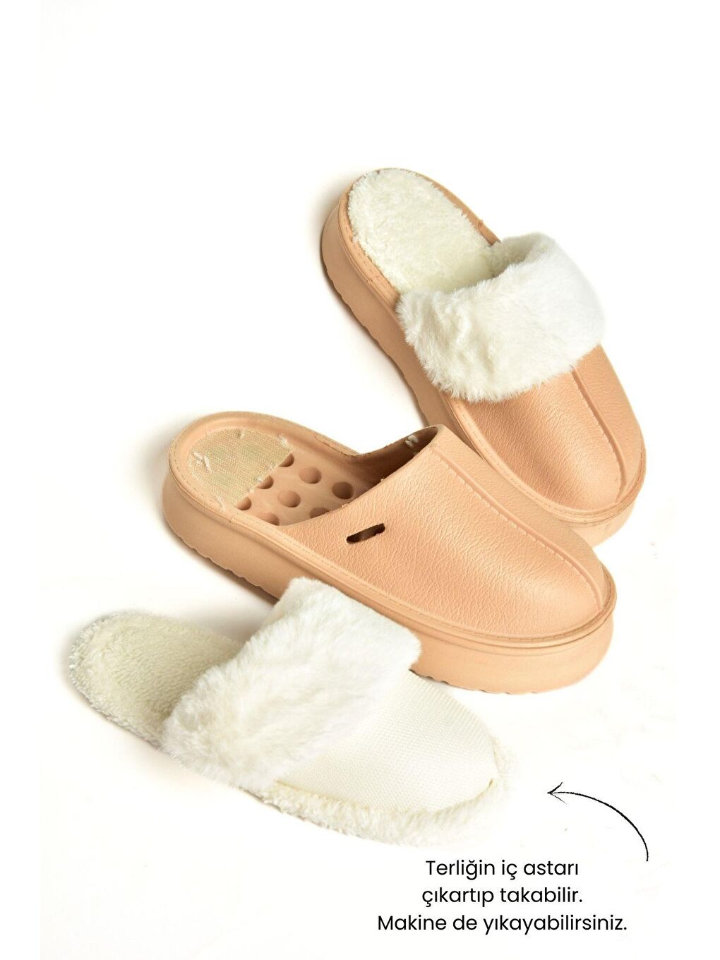 Fox Shoes Bej T918264209 Vizon Kadın Terlik - 2