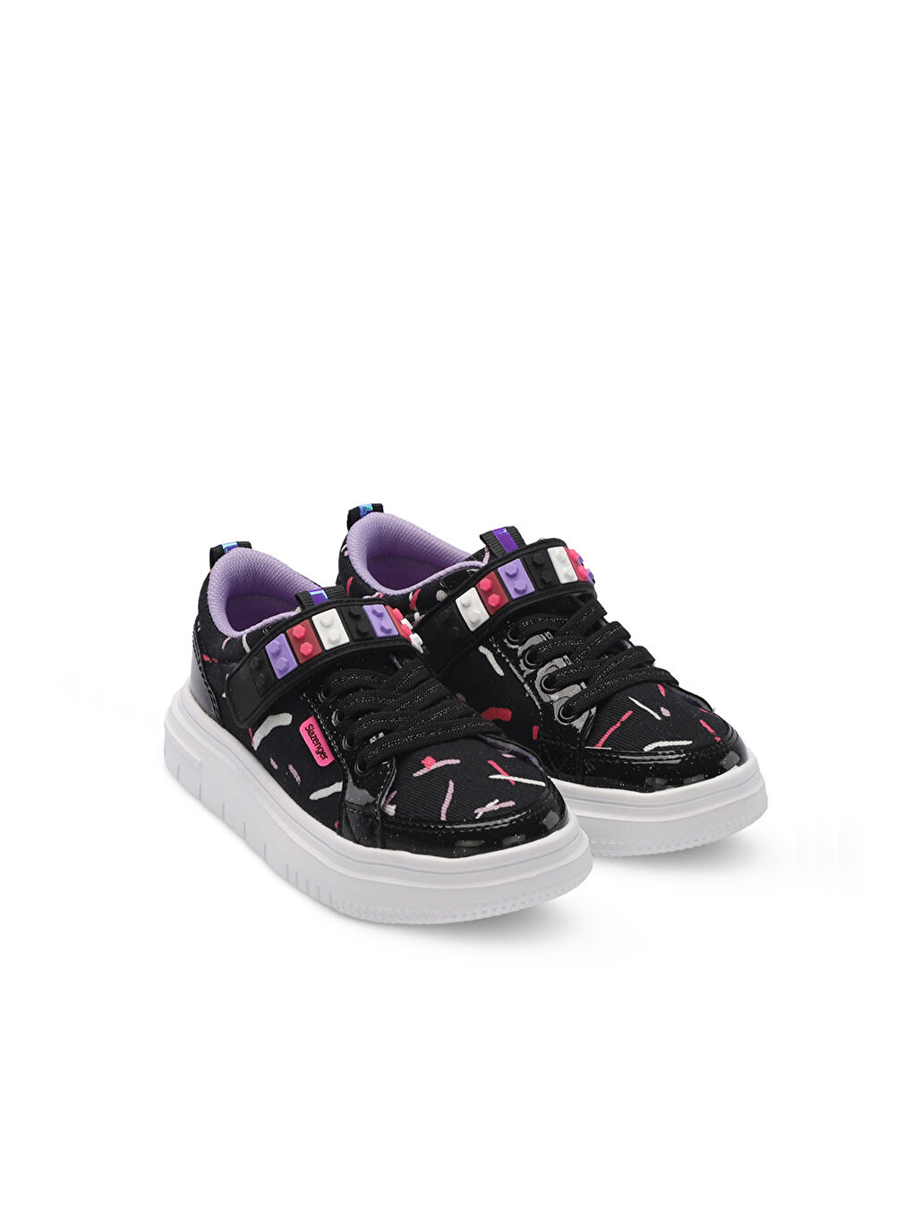 NUMANCIA Kız Çocuk Cırt Cırtlı Siyah / Mor Günlük Spor Ayakkabısı-1