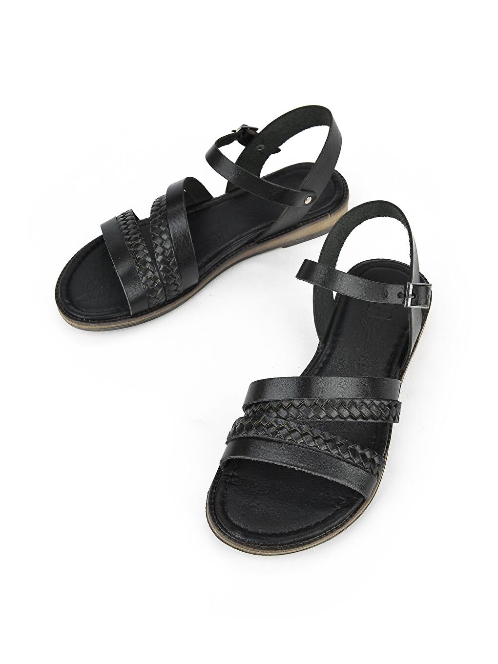 Kadın Hakiki Deri Sandalet 1311010 421 Siyah-3