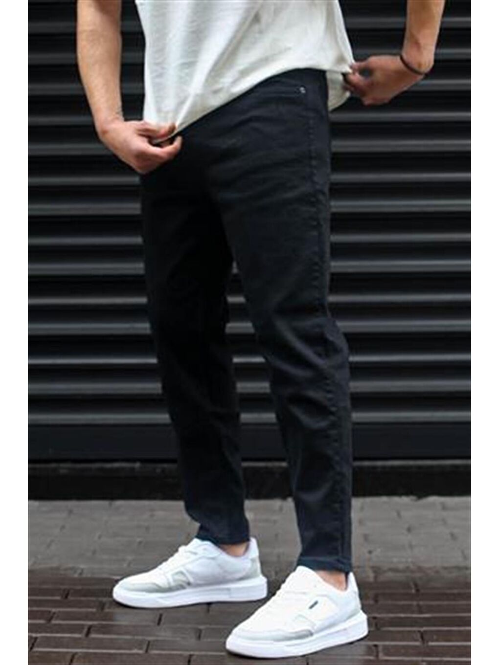Koyu Siyah Oversize Erkek Jean 5102-2