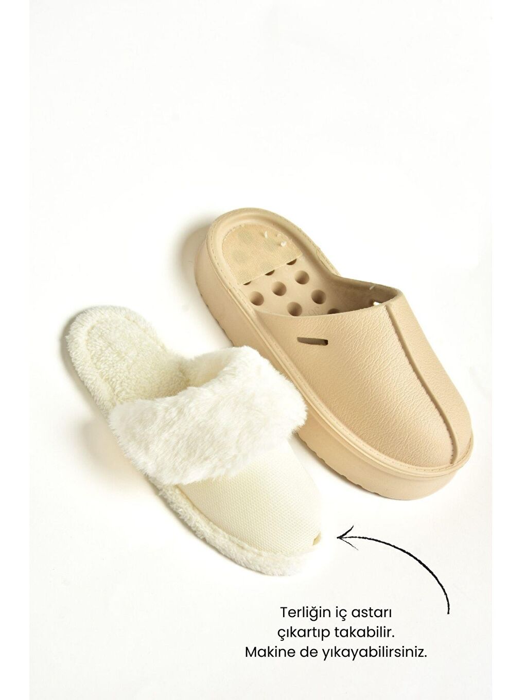 Fox Shoes T918264209 Bej Kadın Terlik - 2
