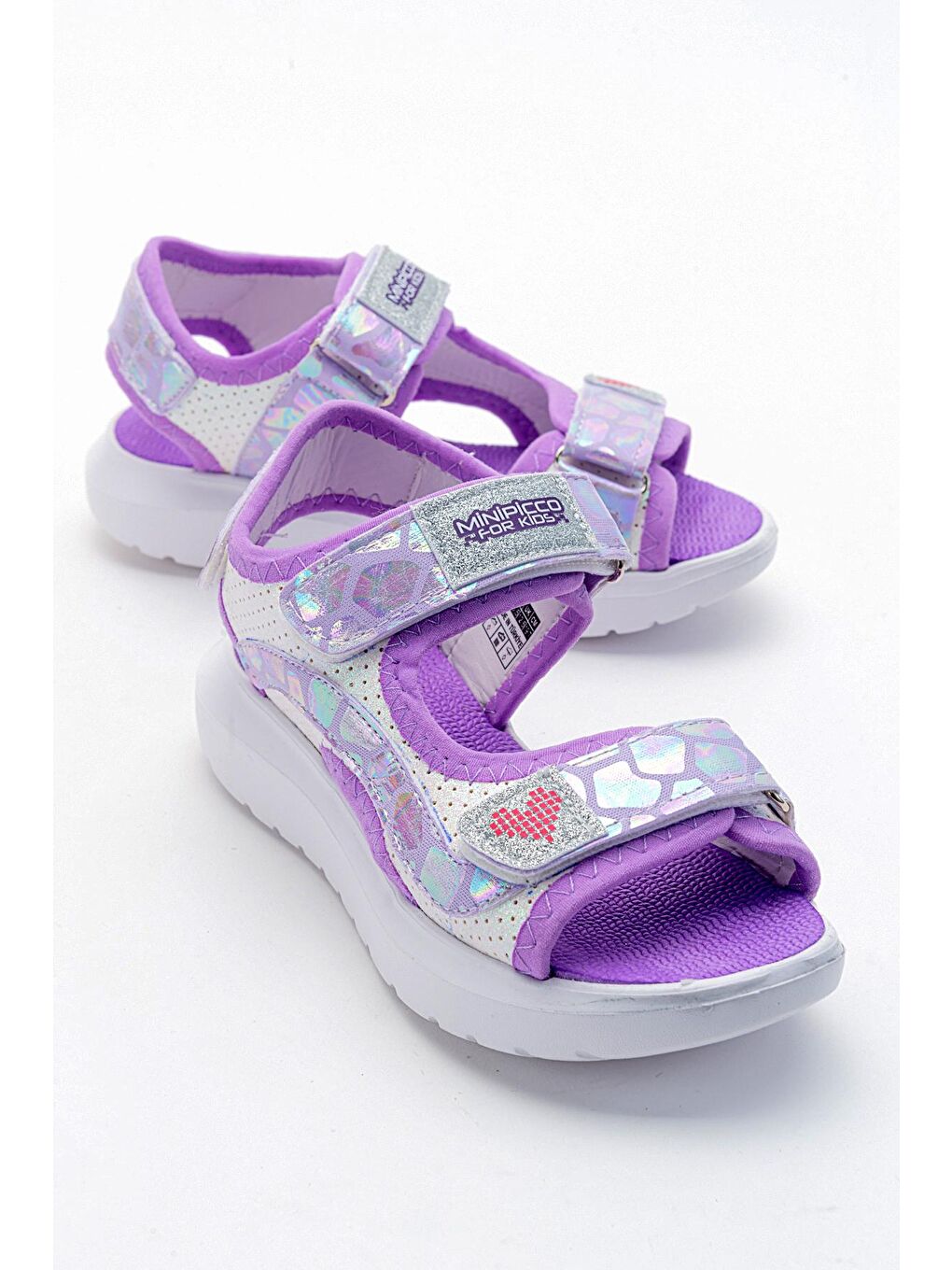 Kız Çocuk Beyaz-Lila Anatomik Hafif Spor Sandalet