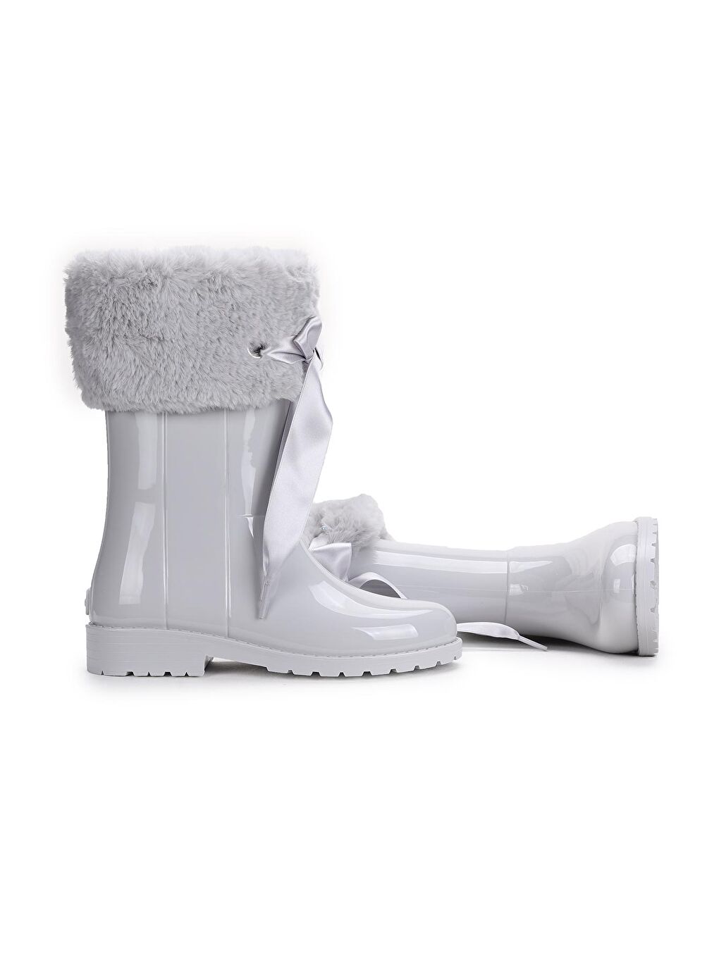 Gri Campera Charol Soft Kız Çocuk Su Geçirmez Yağmur Kar Çizmesi W10239