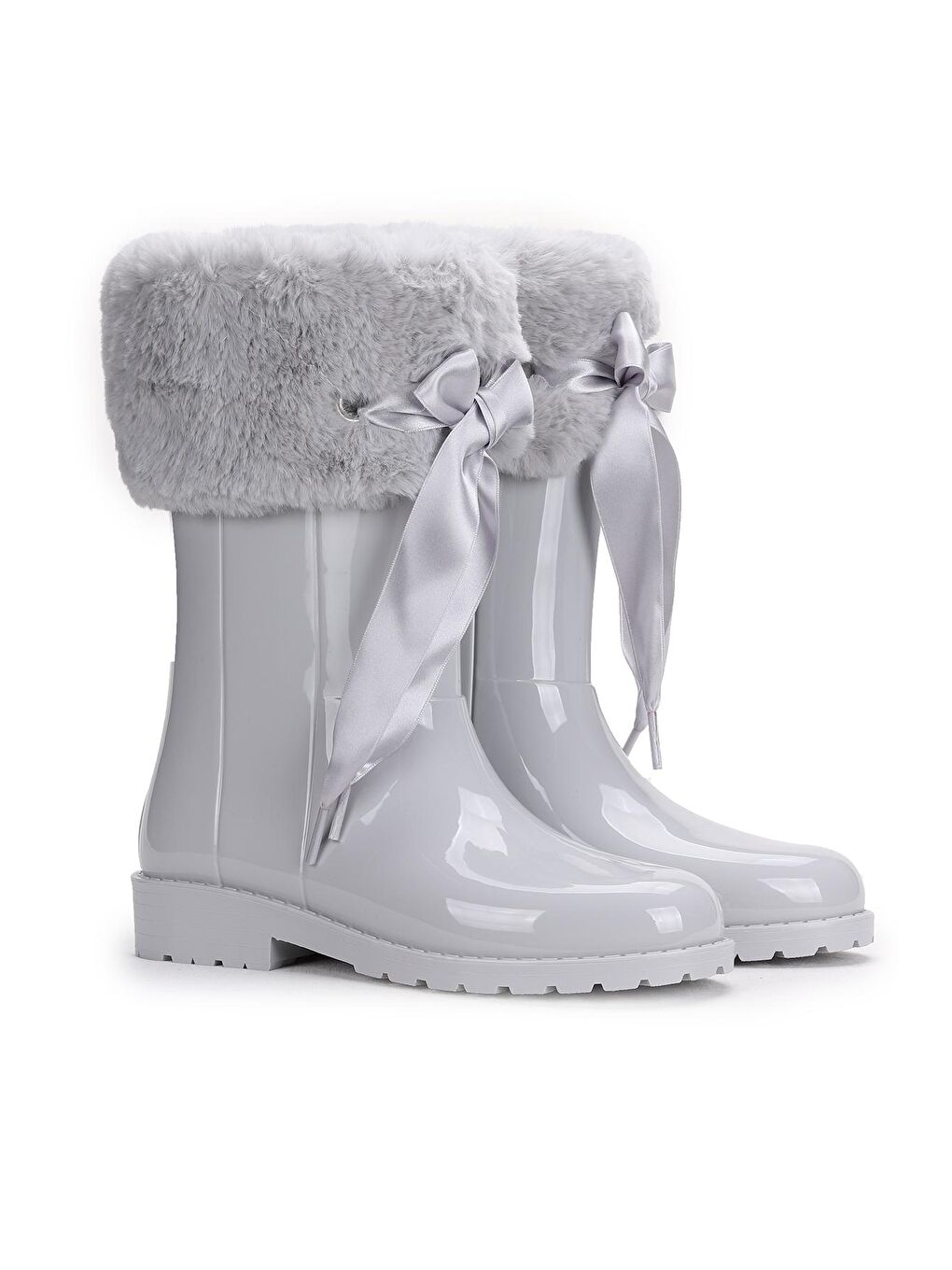 Gri Campera Charol Soft Kız Çocuk Su Geçirmez Yağmur Kar Çizmesi W10239-1