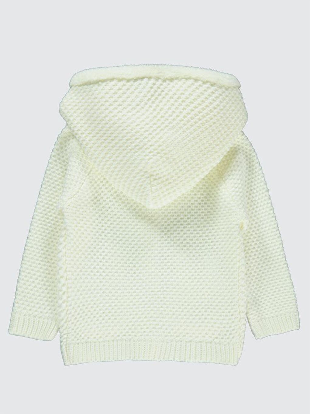 Baby Tavşan Nakışlı 6-18 Ay Hırka - Ekru 6-9 Ay