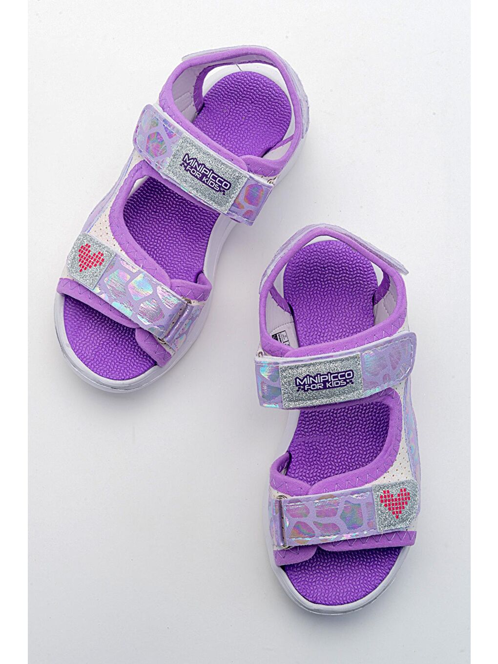 Kız Çocuk Beyaz-Lila Anatomik Hafif Spor Sandalet-2