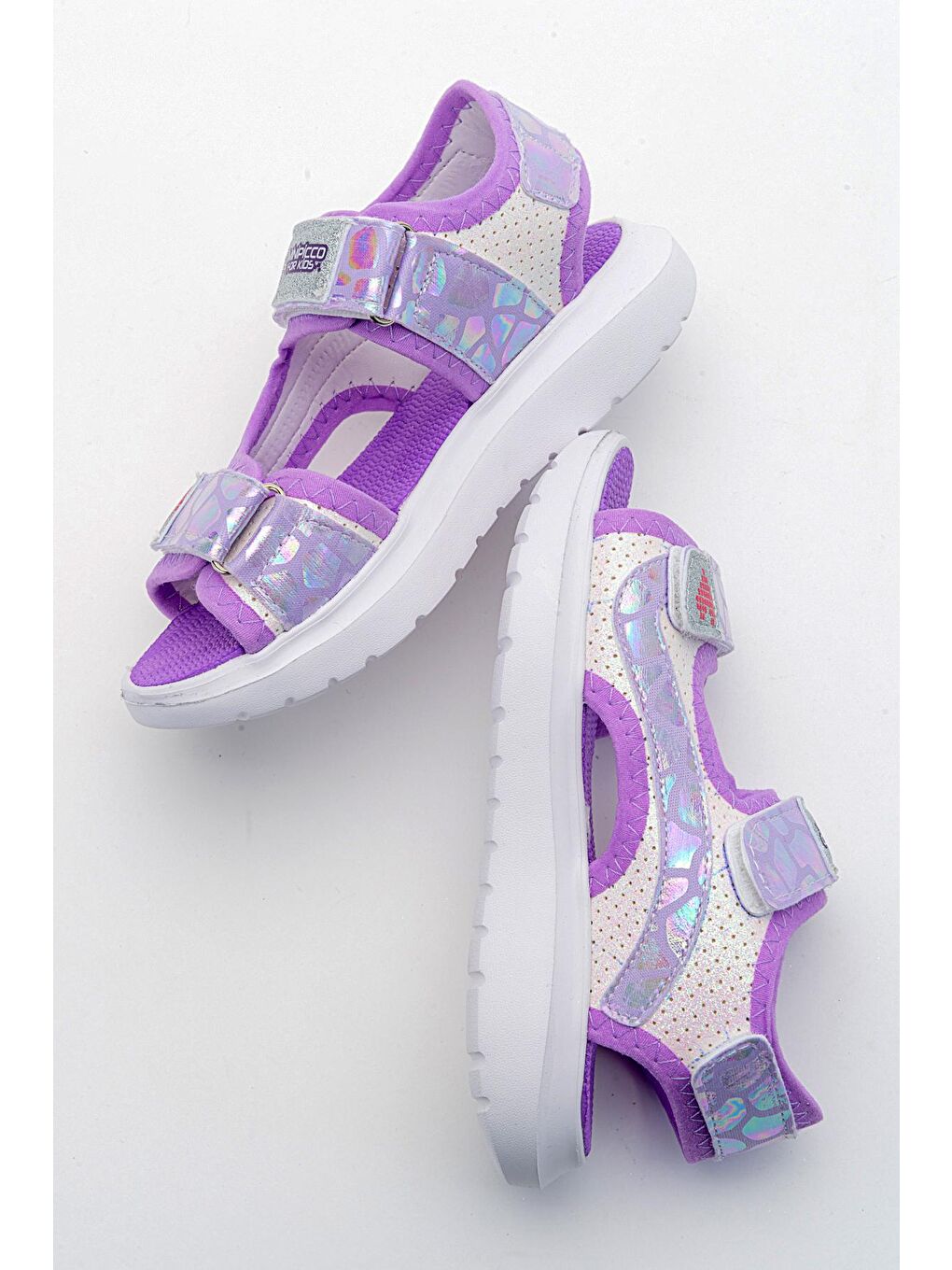 Kız Çocuk Beyaz-Lila Anatomik Hafif Spor Sandalet-3