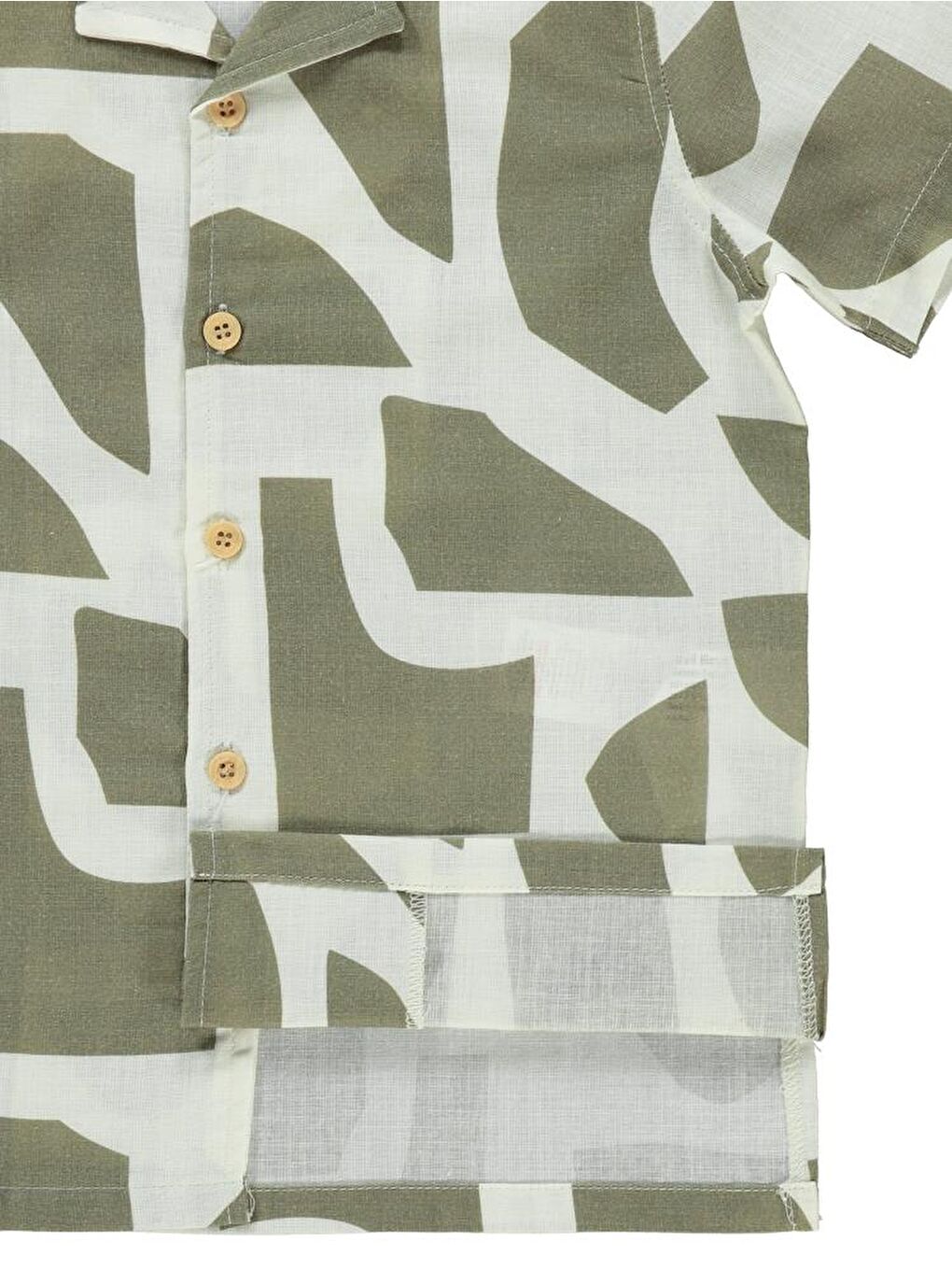 Boys Kendinden Desenli 6-9 Yaş Gömlek - Kahverengi9-10 Yaş-2