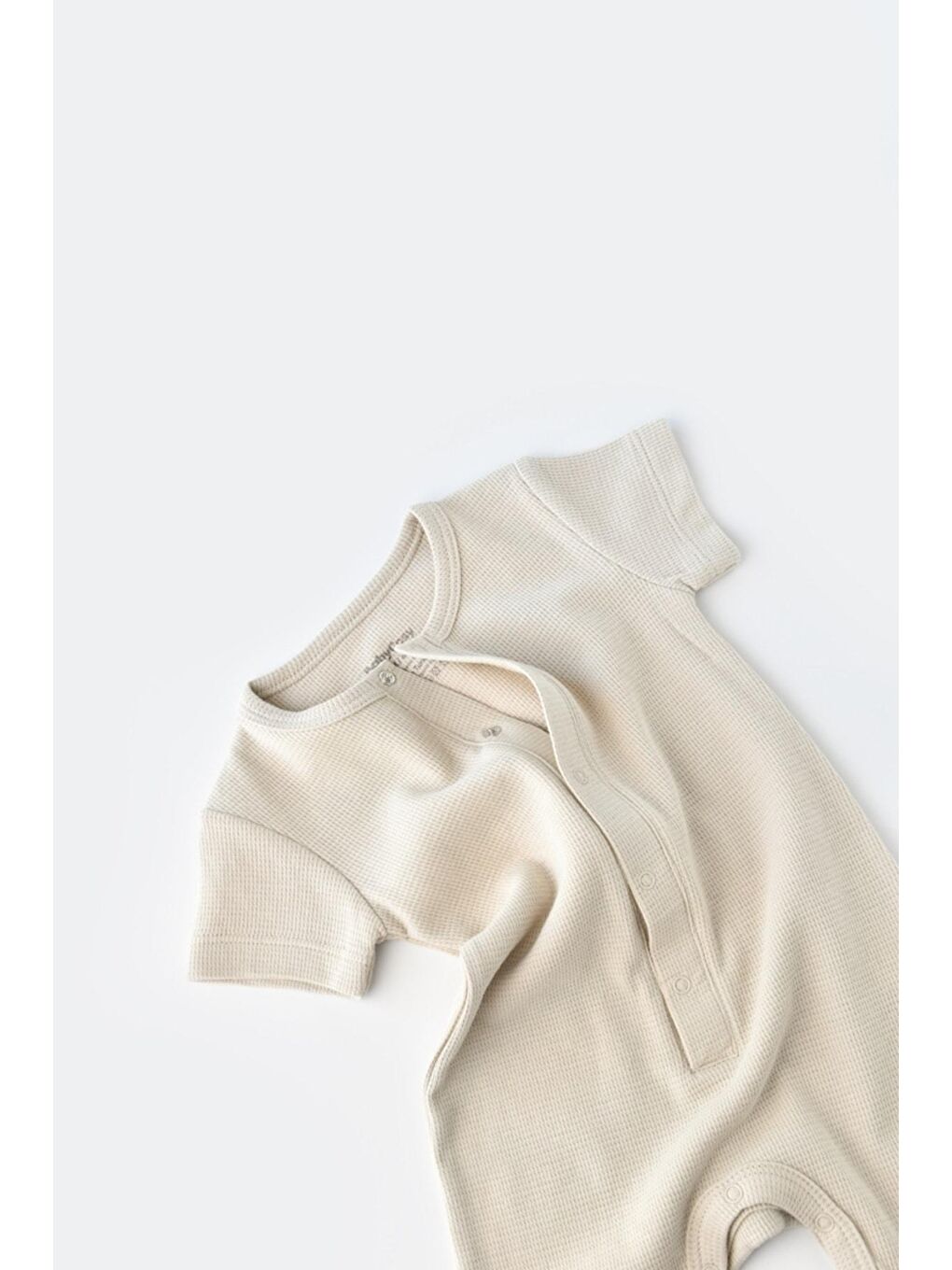 Bej Organik Kısa Kollu Tulum csyw1012-1