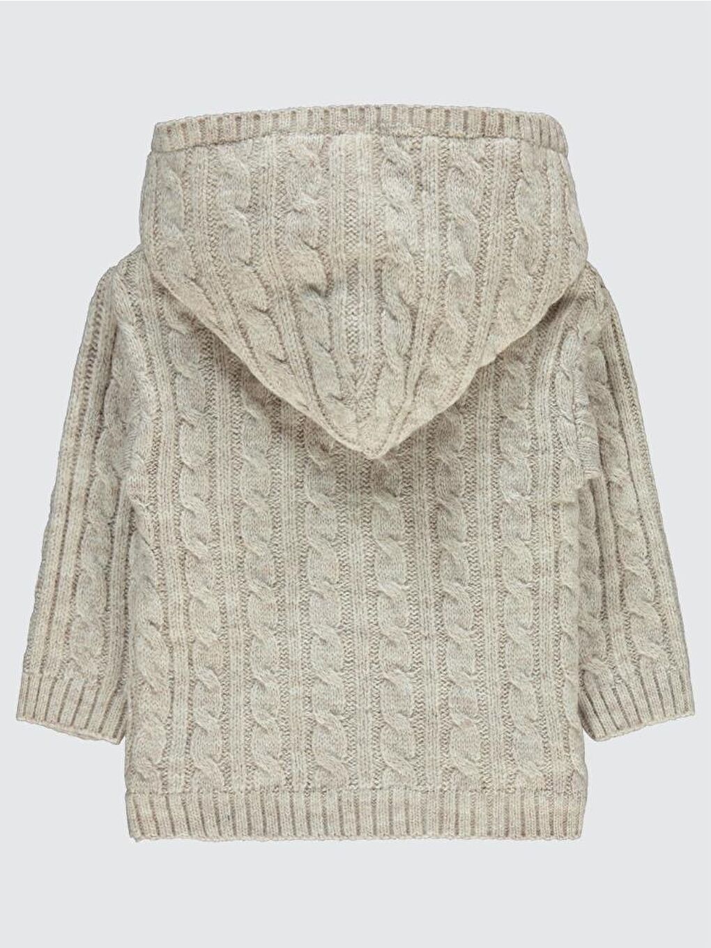 Baby Saç Örgülü Welsoftlu 6-18 Ay Hırka - Bej 9-12 Ay