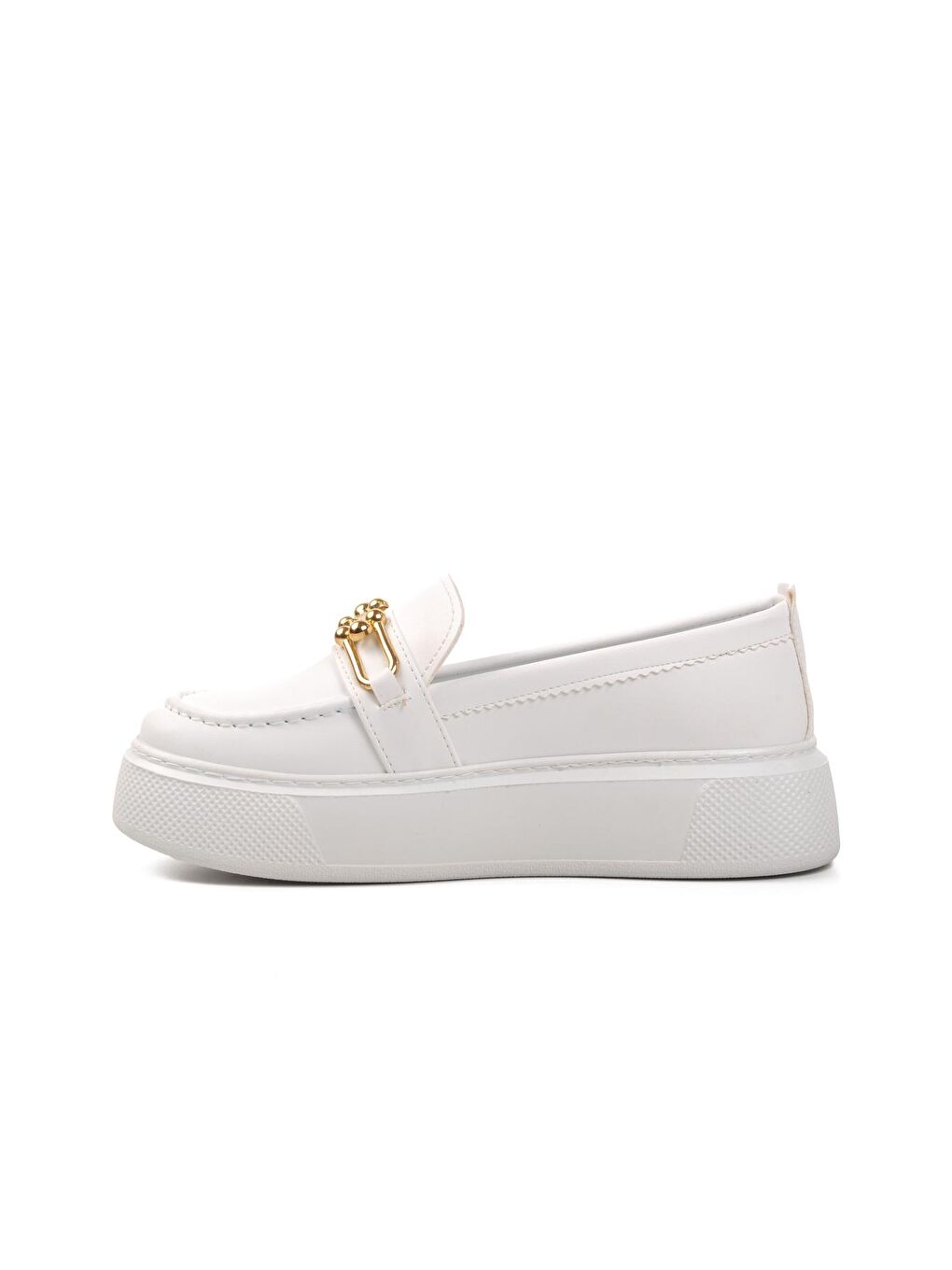 261075 Beyaz Kadın Loafer Ayakkabı-1