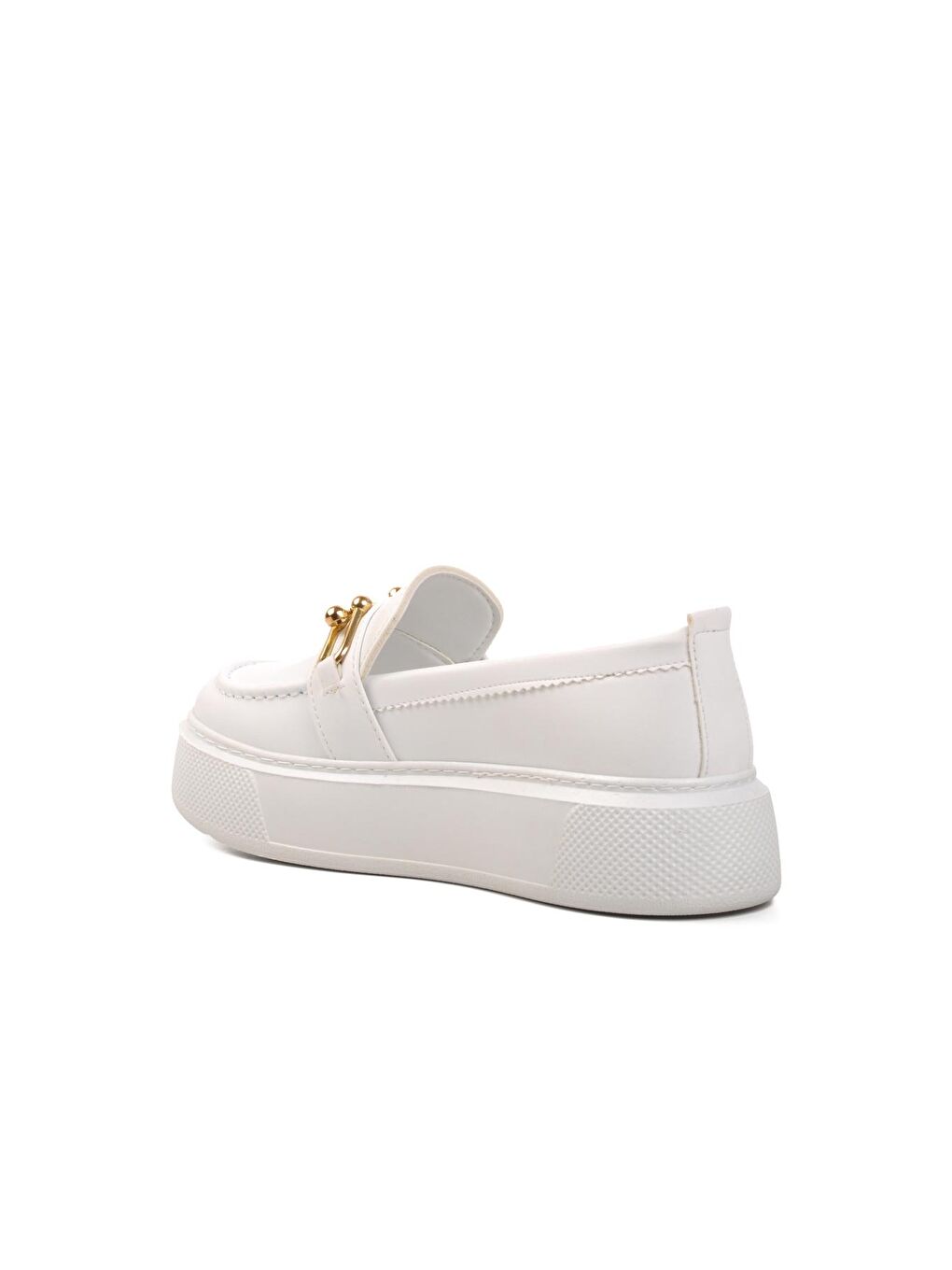 261075 Beyaz Kadın Loafer Ayakkabı-3