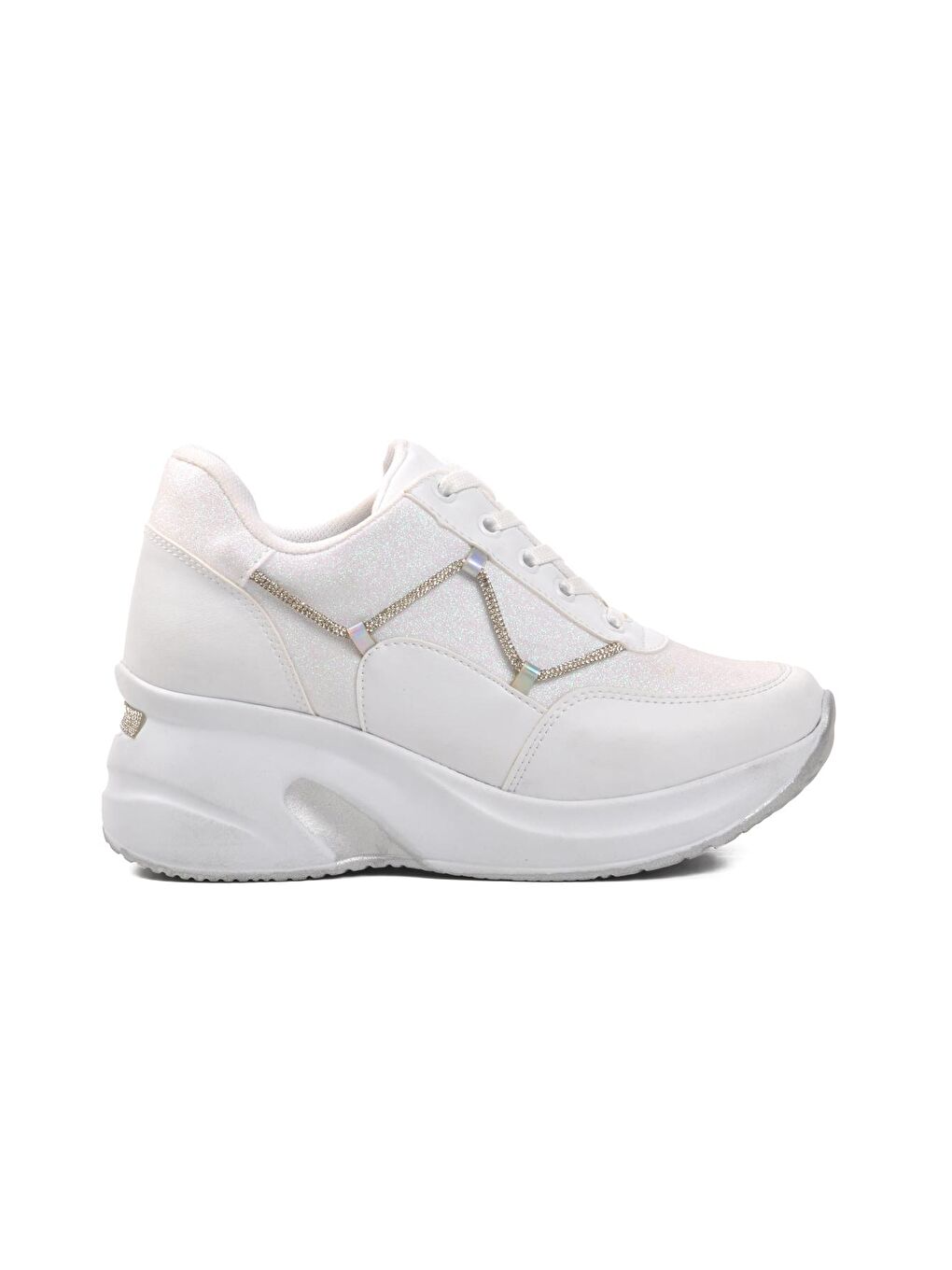 333067 Beyaz Kadın Dolgu Topuk Sneaker