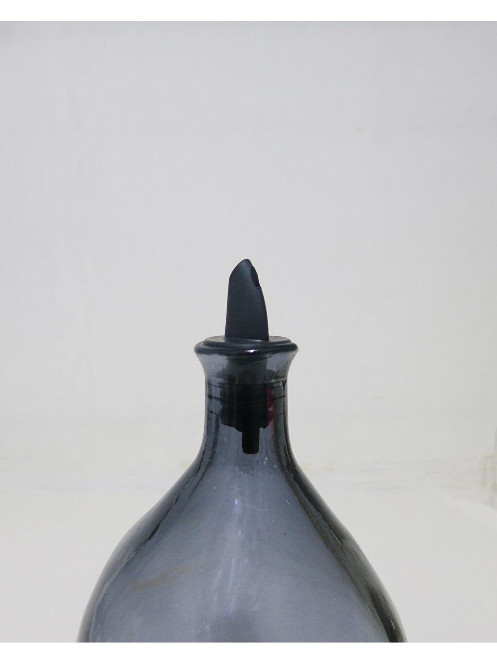 Büyük Siyah Amorf Cam Şişe Yağdanlık/Sosluk-1